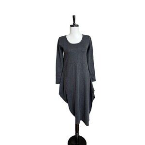 Vintage Heyne Bogut dress Size S Asymmetrical Hem Lagenlook long Sleeve Lagom